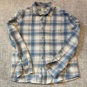 Marine Layer Stretch Selvage Plaid Button Down Shirt, Men Small